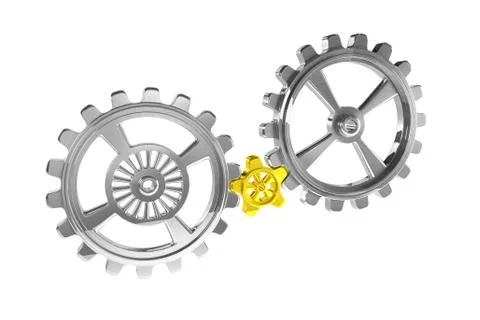 Cogwheels - Chrome/Gold Stock Illustration