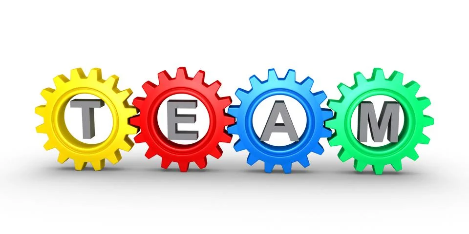 Cogwheels connected as teamwork concept Stock Illustration