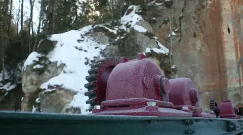Cogwheels with frost Stock Footage 22024865