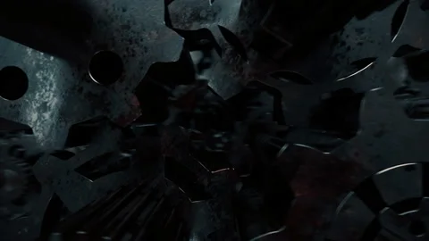 Cogwheels gear elements technological intro. Stock Footage 116082239