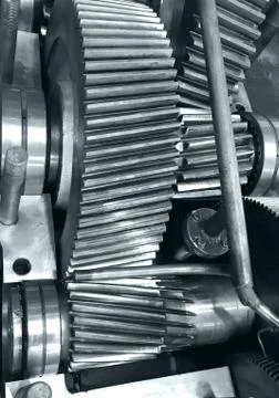 Cogwheels into the gearbox Stock Photos