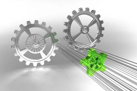 Cogwheels - Green Solution Stock Illustration