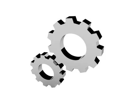 Cogwheels icon over white background. Concept 3D illustration. Stock Illustration