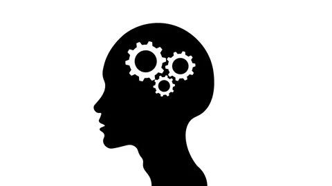 Cogwheels Inside Human Head. Technological Engineering Concept with Gears A.. Stock Footage 305670809