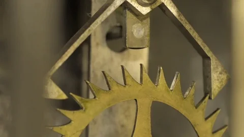 Cogwheels inside an old pendulum clock. Seamless looping Stock-Footage 74723607
