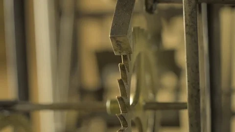 Cogwheels inside an old pendulum clock. Seamless looping Stock Footage 74723608