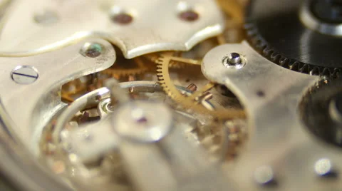 Cogwheels in old clock Stock Footage 52037553