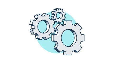 Cogwheels rotation 360 degrees Stock Footage 62482267