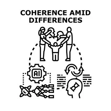Coherence in family differences and smart integration concepts Illustrazione stock