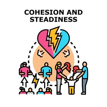 Cohesion and steadiness concept vector flat illustration Иллюстрация