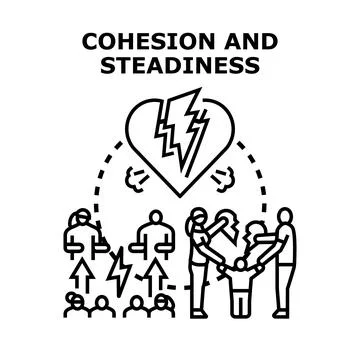 Cohesion and steadiness concept vector flat illustration Stock Illustration