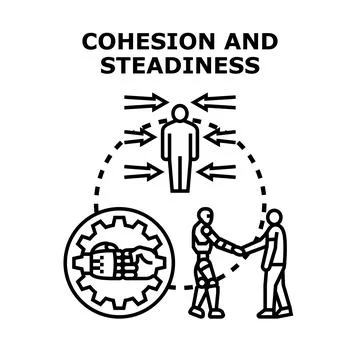 Cohesion and steadiness in human artificial intelligence interaction Stock Illustration
