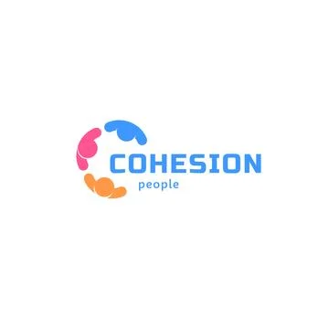 Cohesion people, abstract isolated vector logo. Colorful business identity. Stock Illustration