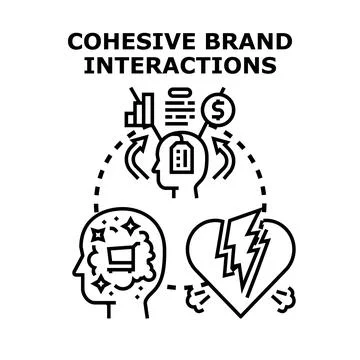 Cohesive brand interactions creating customer loyalty and value Stock Illustration