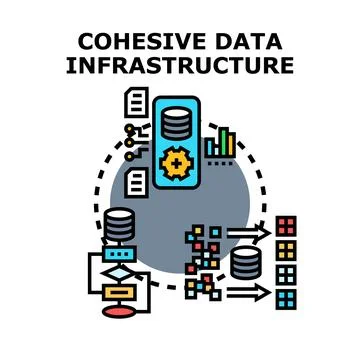 Cohesive data infrastructure creating integrated systems イラスト素材