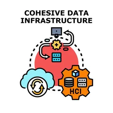 Cohesive data infrastructure optimizing digital storage and management イラスト素材