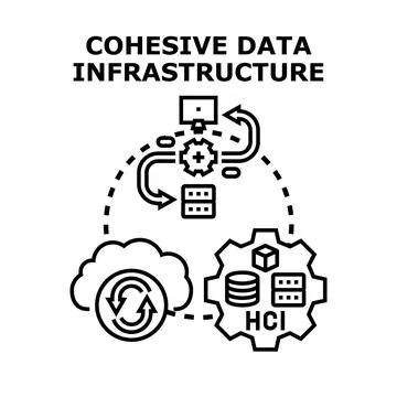 Cohesive data infrastructure optimizing digital storage and management Stock Illustration