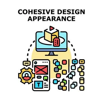 Cohesive design appearance concept aligning digital products Stock Illustration