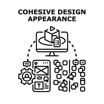 Cohesive design appearance concept aligning digital products Stock Illustration