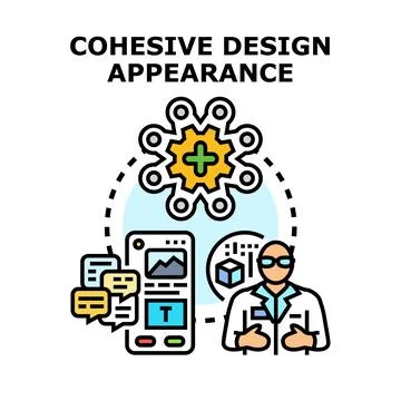 Cohesive design appearance concept for creating user experience Stock Illustration