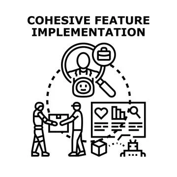 Cohesive feature implementation optimizing user experience concept 스톡 일러스트