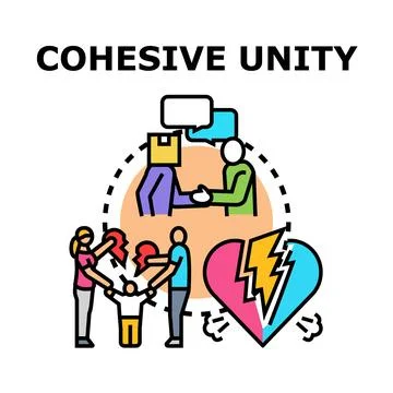 Cohesive unity restoring communication and overcoming separation Illustrazione stock