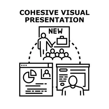 Cohesive visual presentation vector concept illustration Stock Illustration