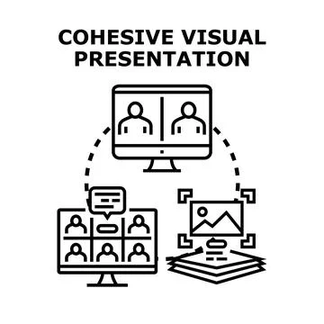 Cohesive visual presentation vector concept illustration Stock Illustration