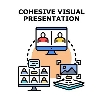 Cohesive visual presentation vector concept illustration Stock Illustration