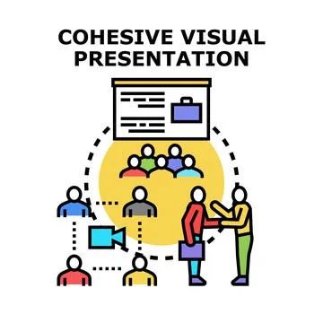 Cohesive visual presentation vector illustration for business communication 스톡 일러스트