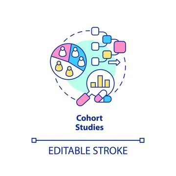 Cohort studies concept icon Stock Illustration
