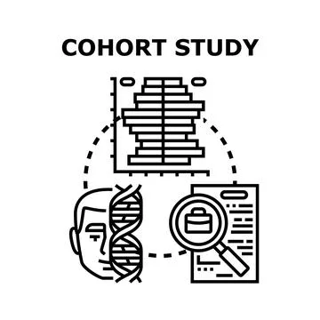 Cohort study investigating population demographics and career research Stock Illustration