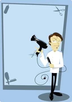 Coiffeur with copy space Stock Illustration