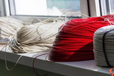 Coil cable different colors Foto stock