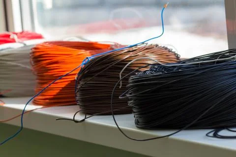 Coil cable different colors Stock Photos