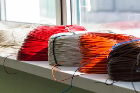 Coil cable different colors Stock Photos