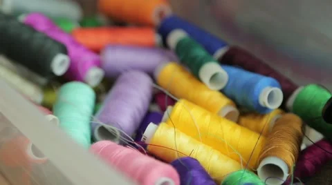 The coil with colored threads Stock Footage 59710773
