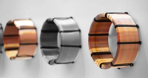 Coil of copper wire for welding tools and other industrial applications Foto stock