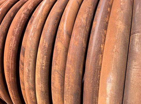 The coil is the main working element of the heat exchanger Stock Photos