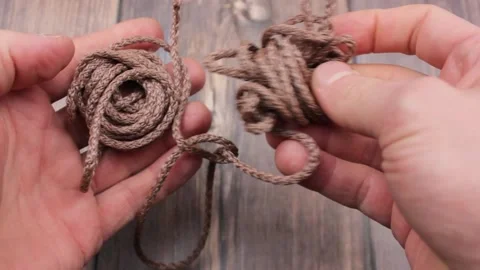 coiled raw rope Made of various fibers into a long rope. Empty