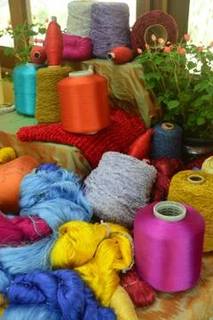 Coil of silk thread Stock Photos