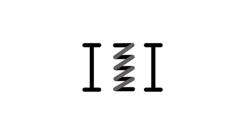 Coil spring mechanical component with measurement icon animation Vídeos de archivo 336189115