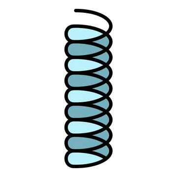 Coil spring object icon color outline vector Stock Illustration