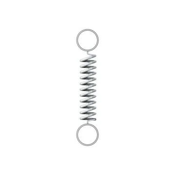 Coil spring tension object with round hole isolate Stock Illustration