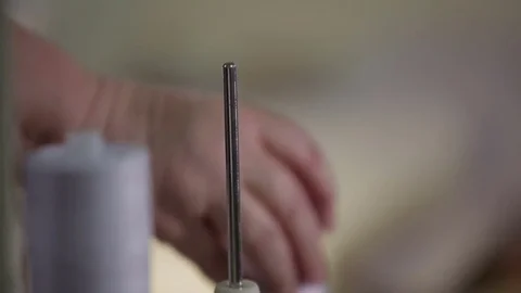 The coil with white threads dress iron pipe. Stock Footage