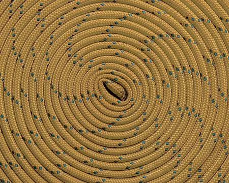 Coiled Braided Rope Creating Concentric Circular Pattern, Tan Stock Photos
