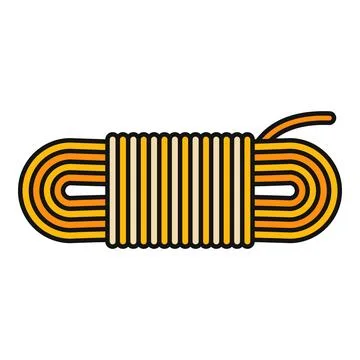 Coiled climbing rope flat line icon illustration Stock Illustration