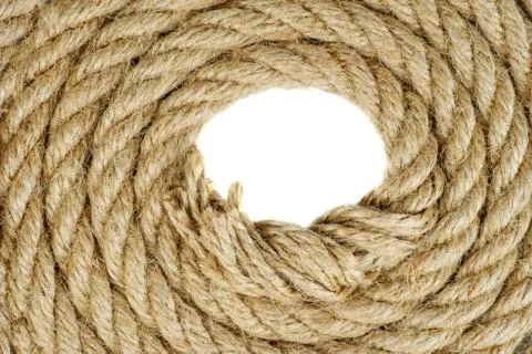 Coiled coarse rope Stock Photos