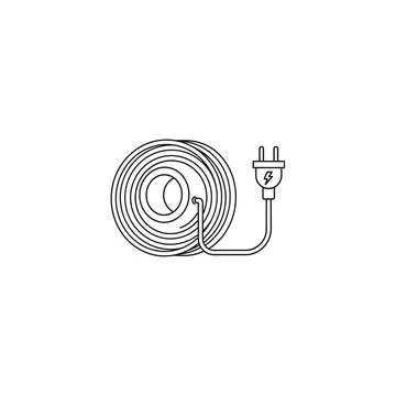 Coiled extension cord with plug Stock Illustration