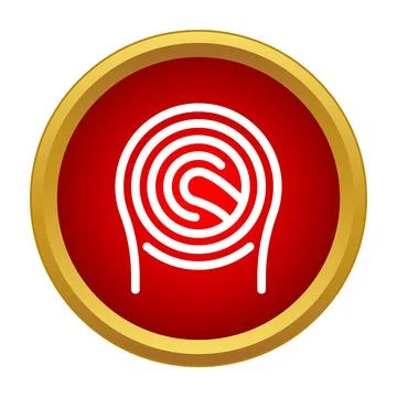 Coiled fire hose emergency button safety system icon Illustrazione stock